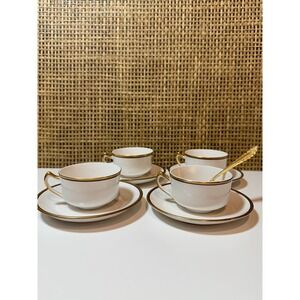Vintage Homer Laughlin Tea Set Empress 18 Carat‎ Gold cups plates